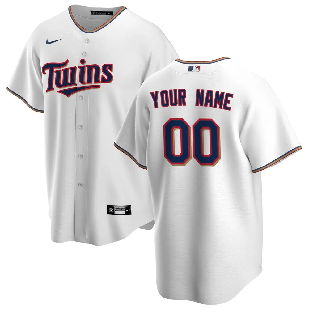 Twins White Custom Jersey nike