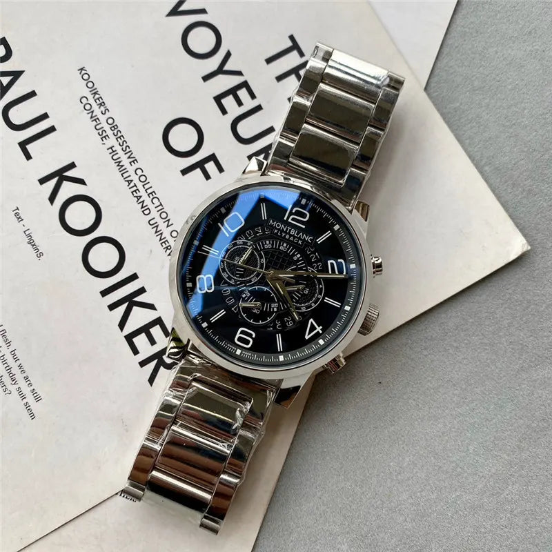 Montblanc Flyback Steel Black Dial - Hình 3