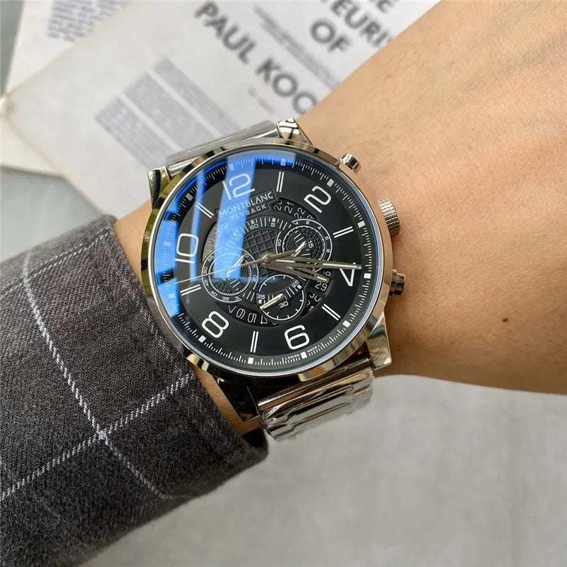 Montblanc Flyback Steel Black Dial - Hình 2