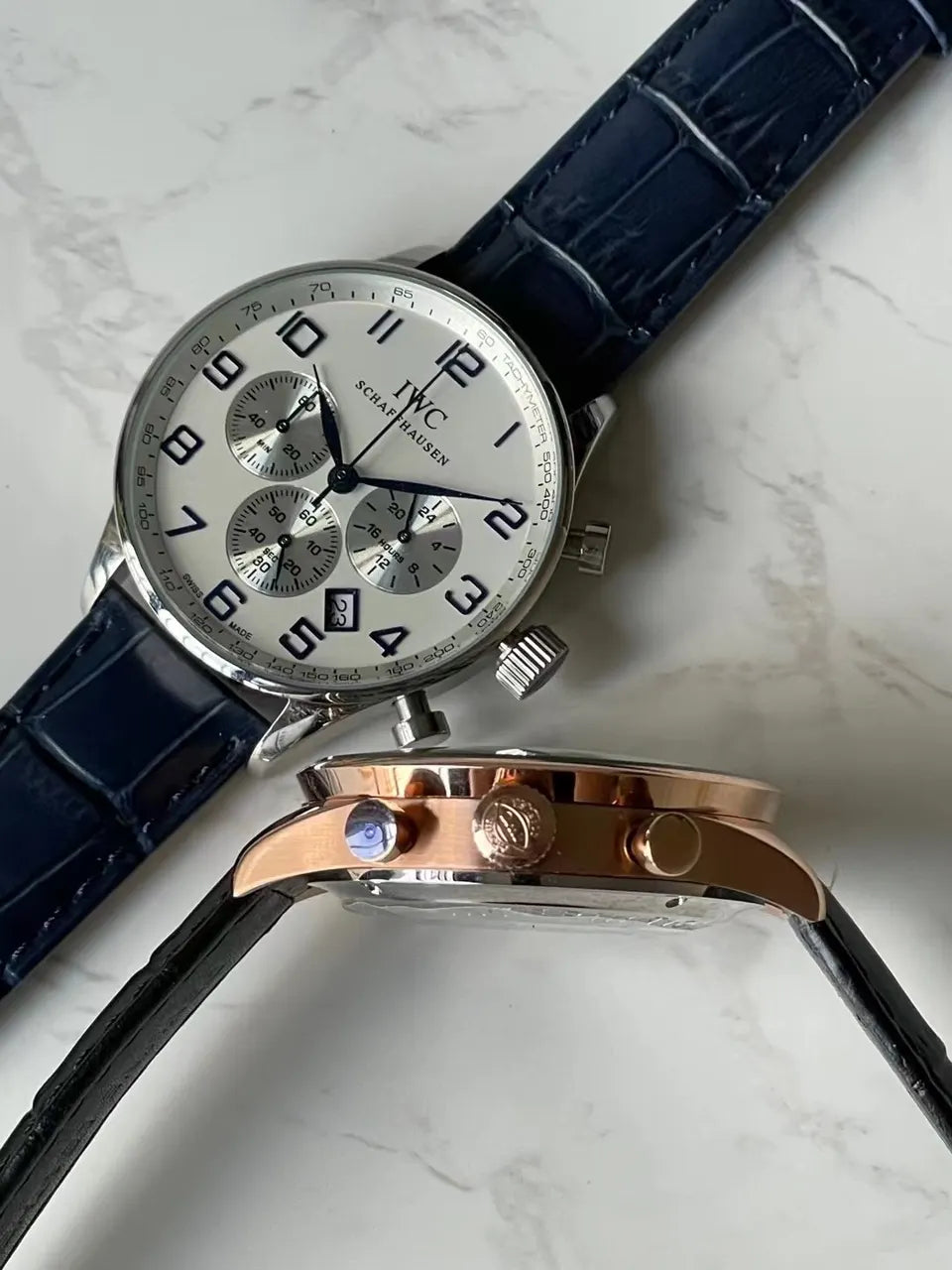 IWC White Dial Steel Chronograph - Hình 3