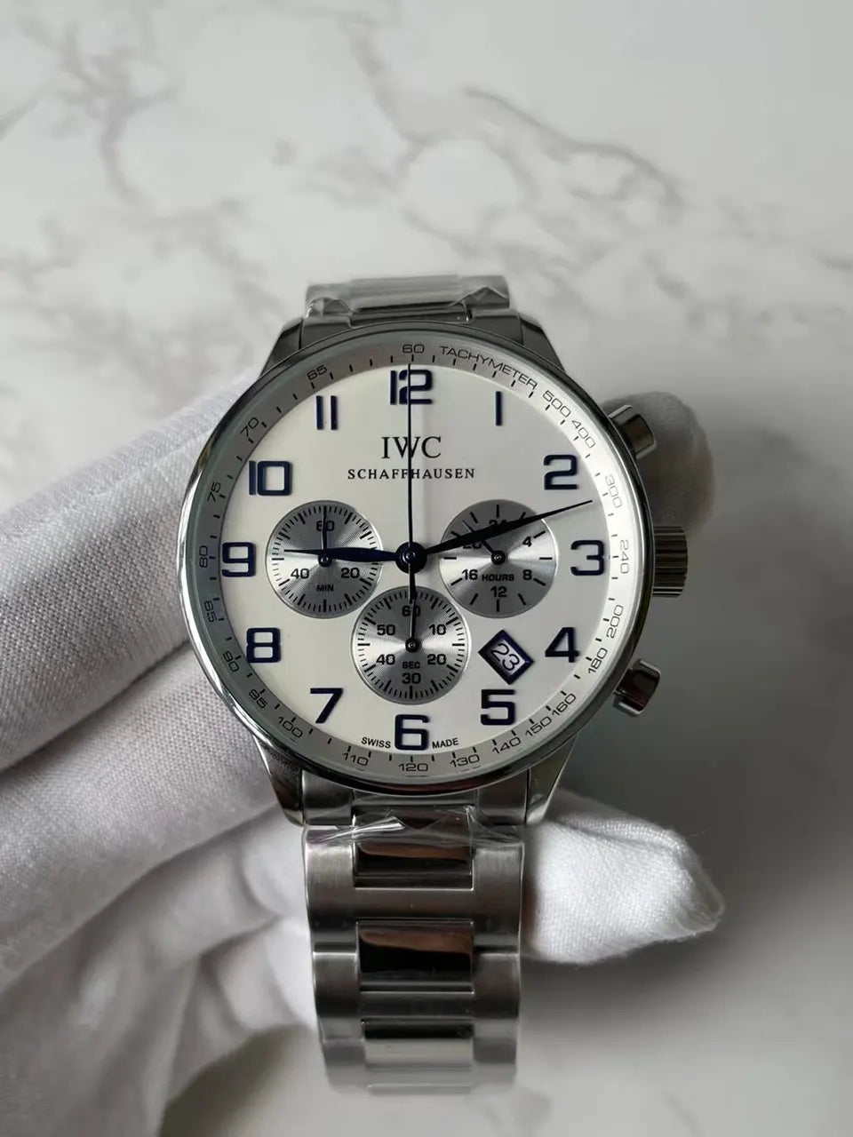 IWC White Dial Steel Chronograph