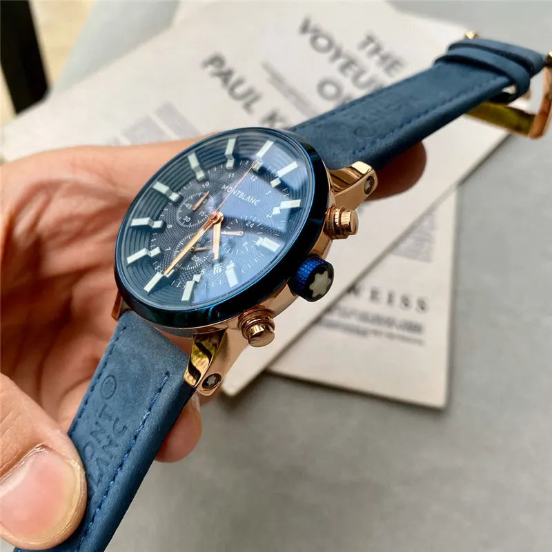 Montblanc Blue Chronograph Rose Gold - Hình 4