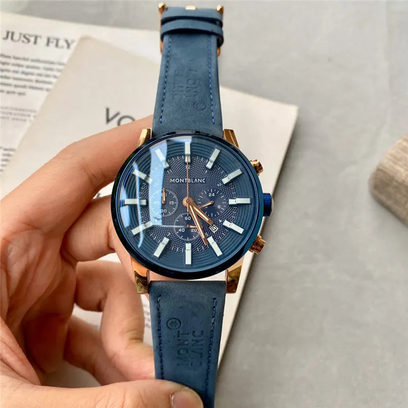 Montblanc Blue Chronograph Rose Gold