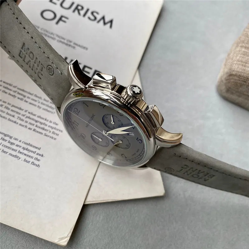 Montblanc Grey Leather Watch - Hình 4