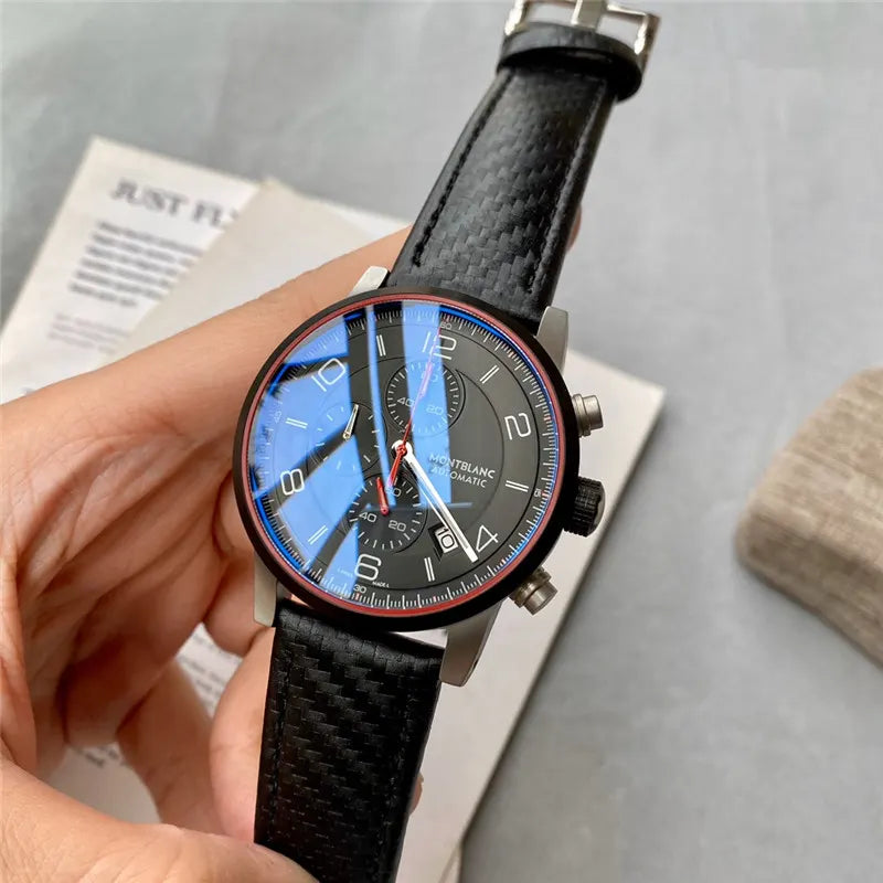 red Montblanc Black Dial Chronograph - Hình 3