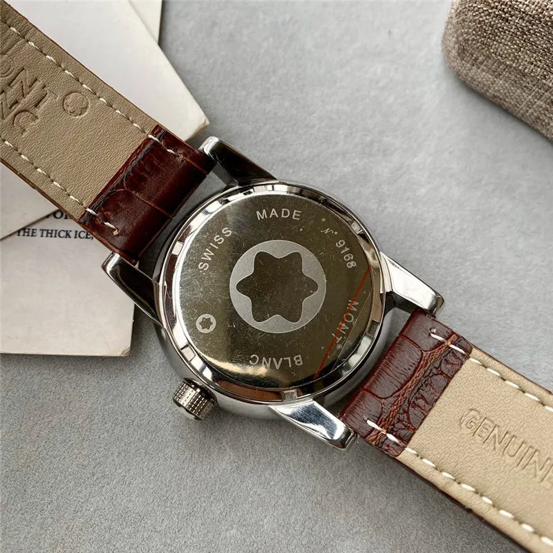 Montblanc Brown Leather Watch - Hình 7
