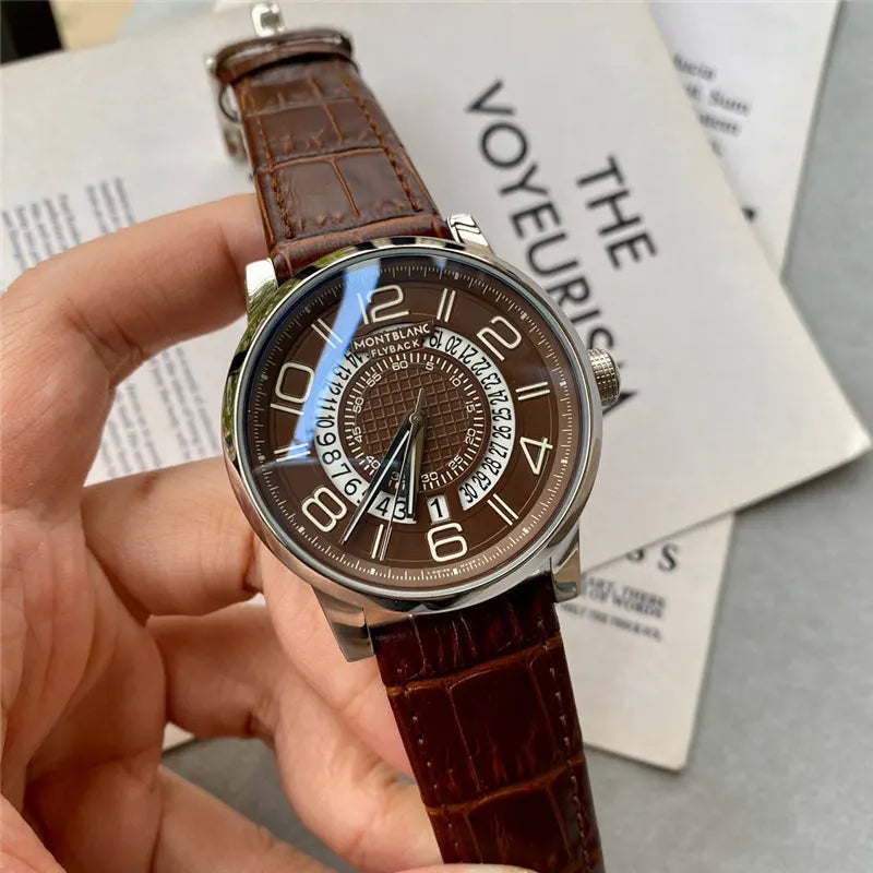 Montblanc Brown Leather Watch - Hình 3