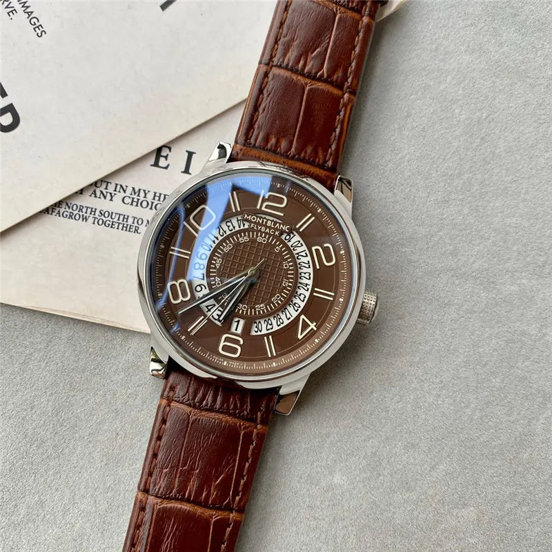 Montblanc Brown Leather Watch - Hình 2