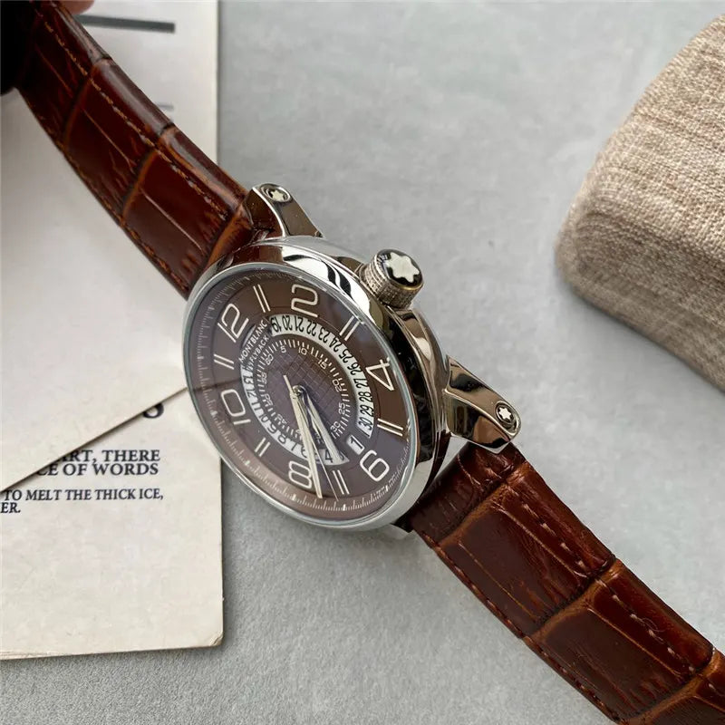 Montblanc Brown Leather Watch - Hình 6