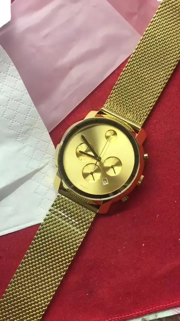 Movado Gold Mesh Chronograph