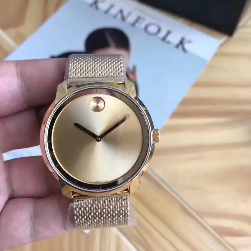 Movado Gold Dial Mesh