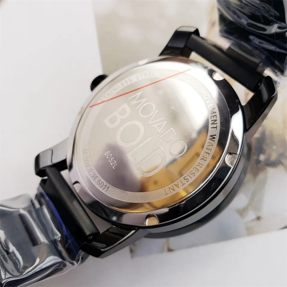Movado Black & Gold Watch - Hình 3