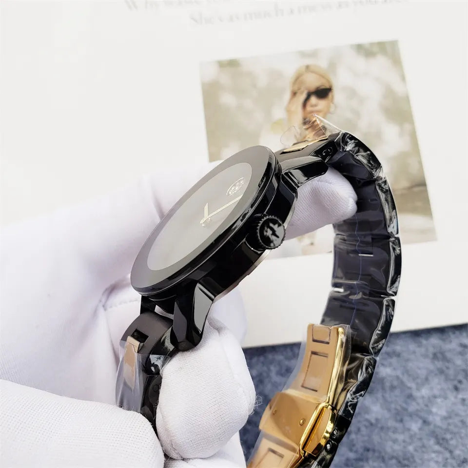 Movado Black & Gold Watch - Hình 4