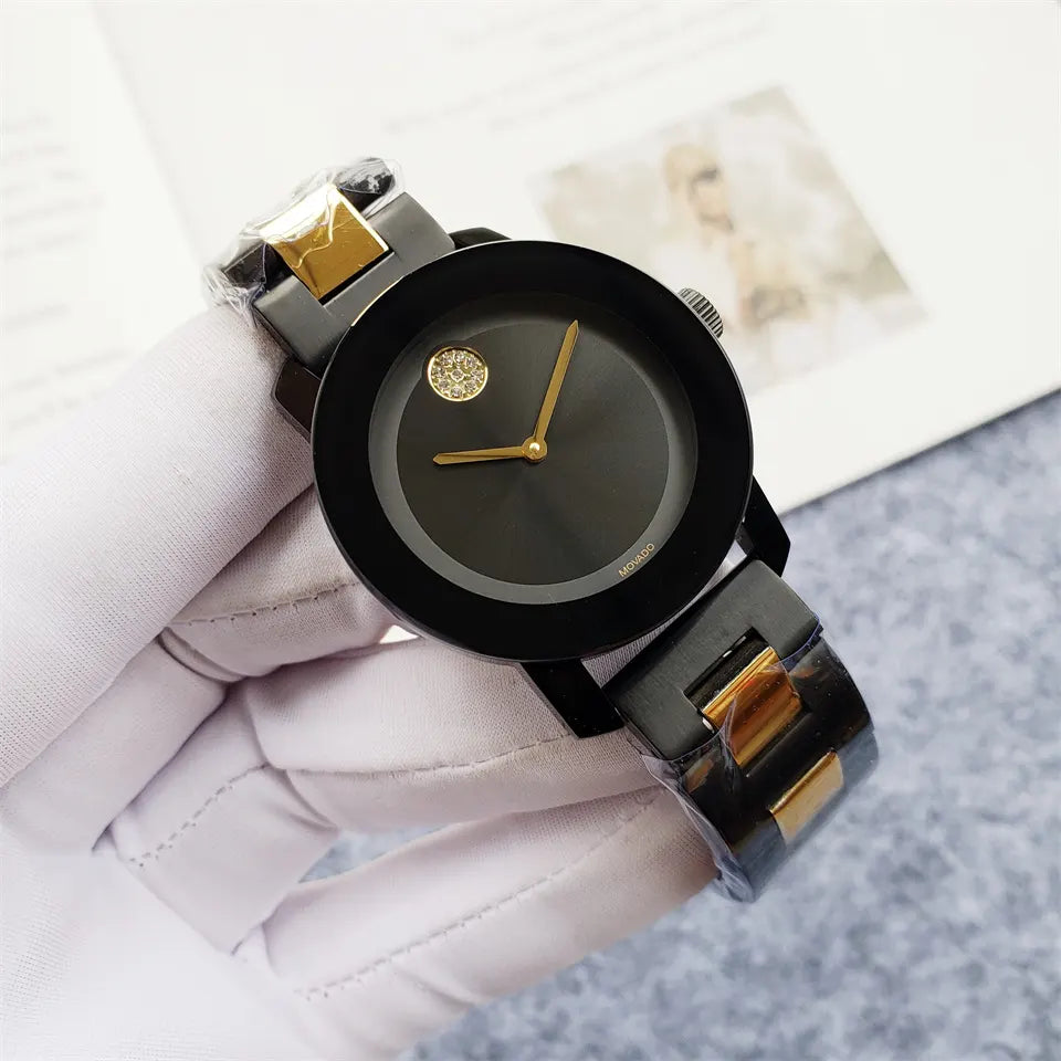 Movado Black & Gold Watch