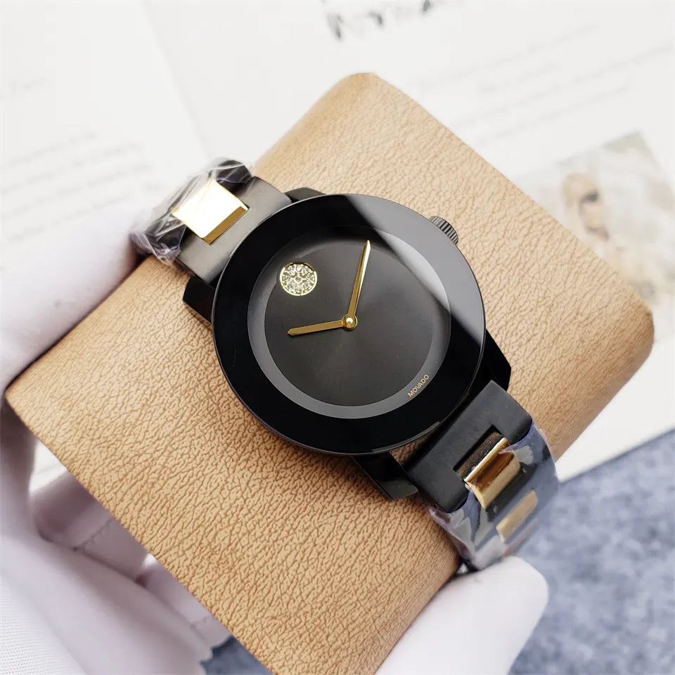 Movado Black & Gold Watch - Hình 5