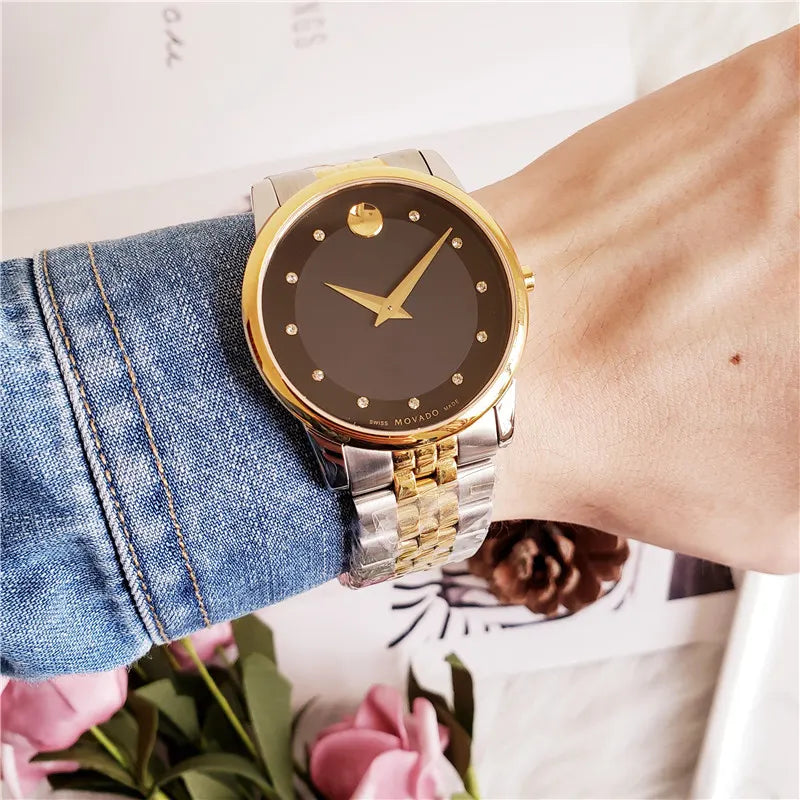 Movado Black Dial Two-Tone - Hình 2