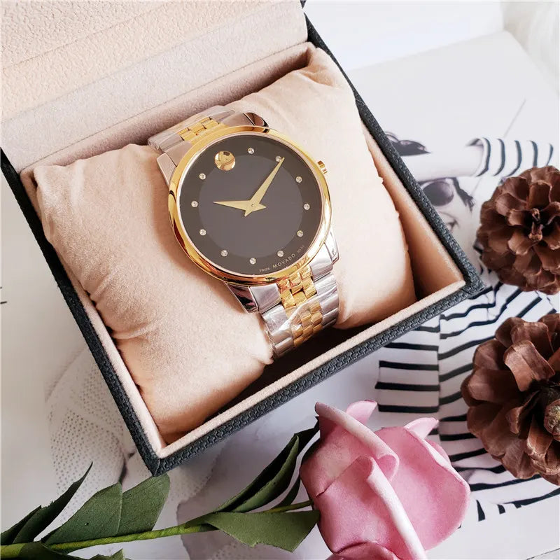 Movado Black Dial Two-Tone - Hình 5