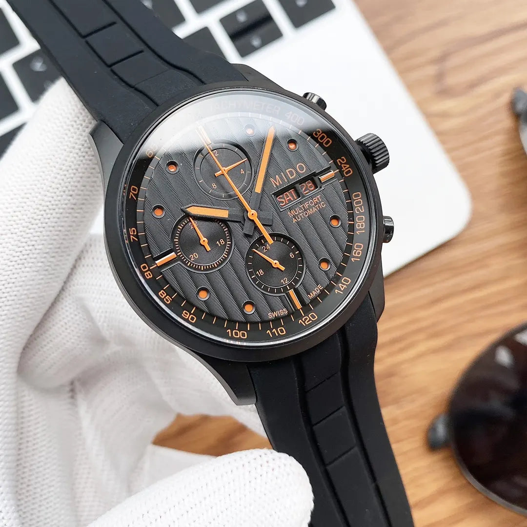 orange Mido Multifort Black Rubber