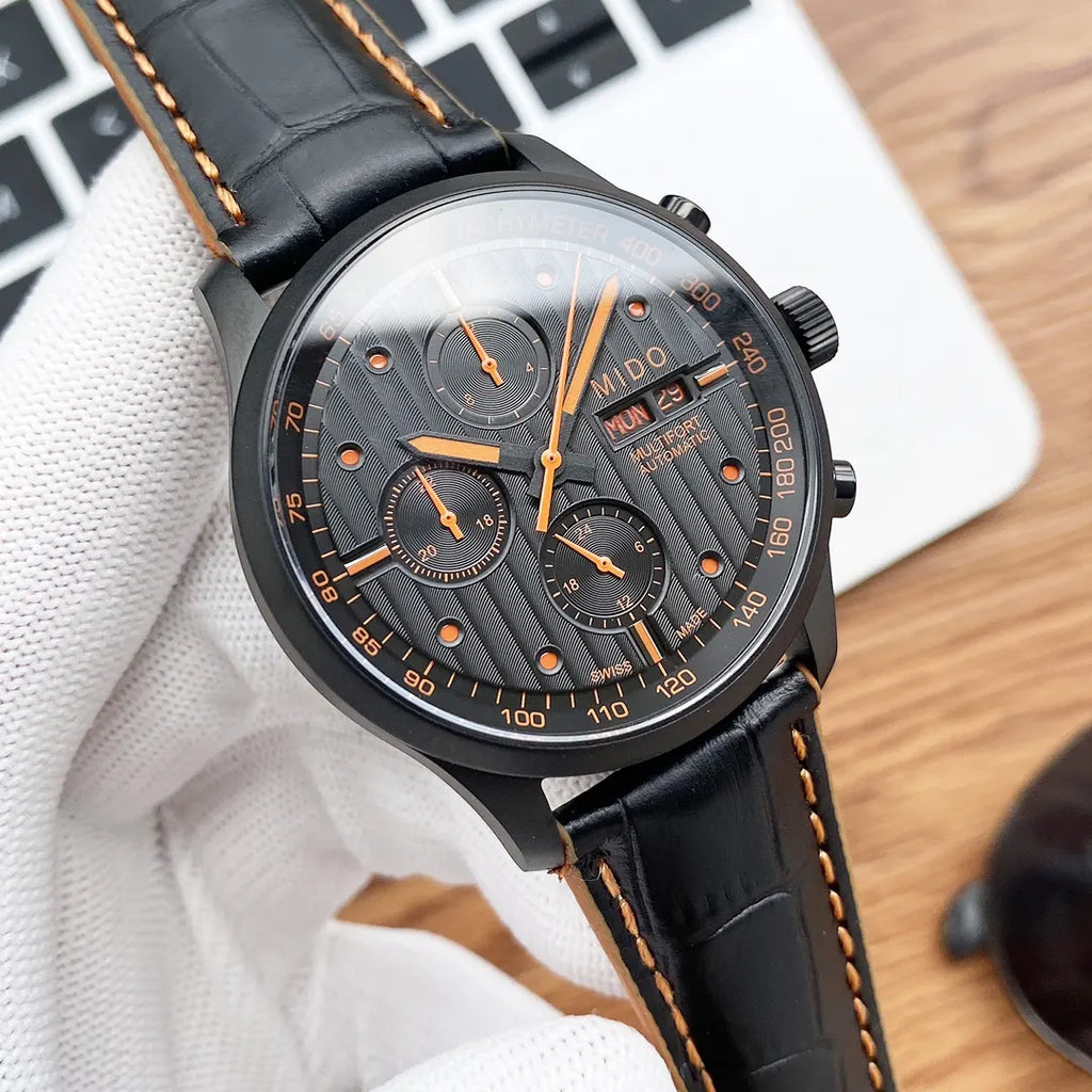 orange Mido Multifort Black Rubber - Hình 3