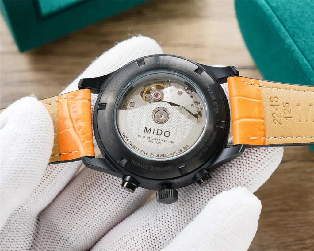 multifort Mido Black Orange Chronograph - Hình 3