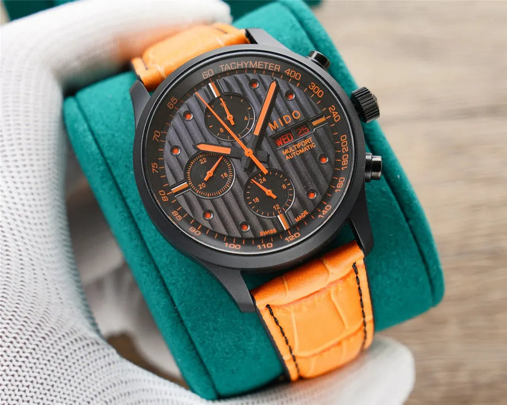 multifort Mido Black Orange Chronograph - Hình 7