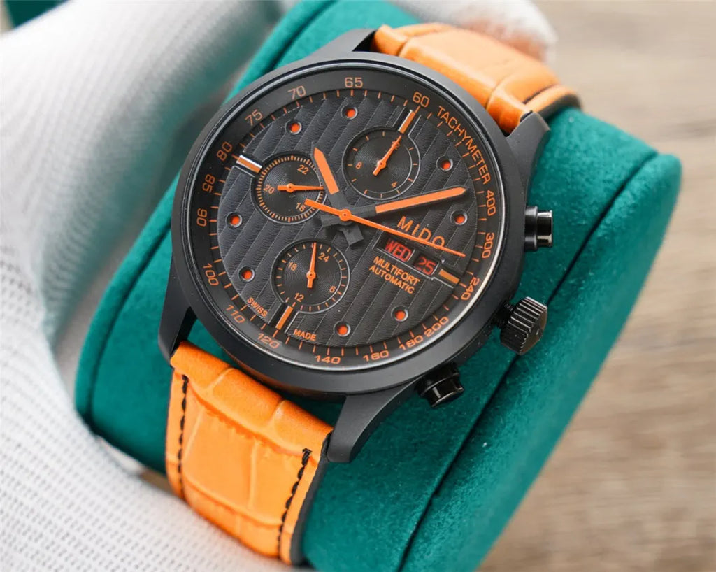 multifort Mido Black Orange Chronograph - Hình 6