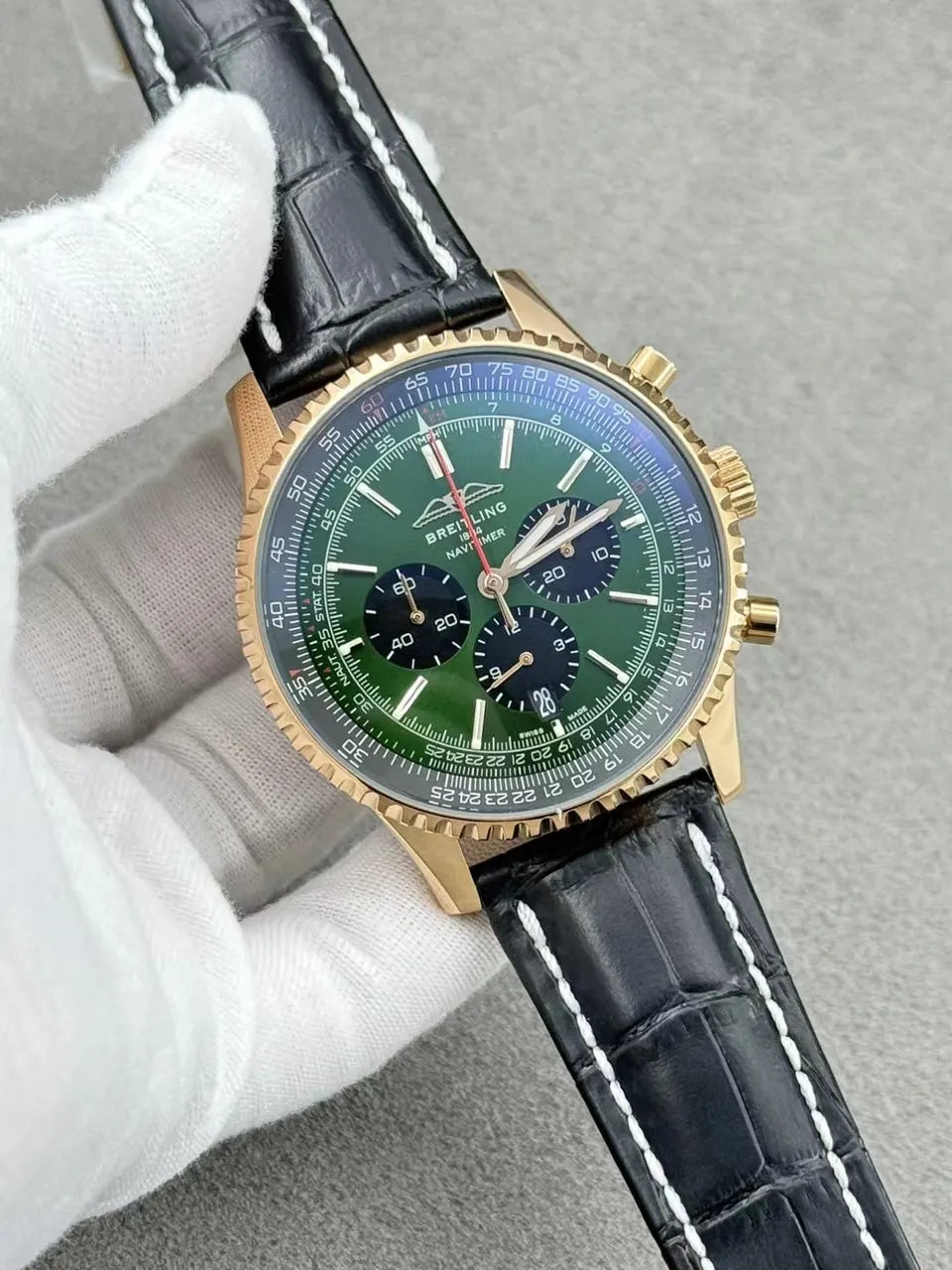 Breitling Green Dial Gold