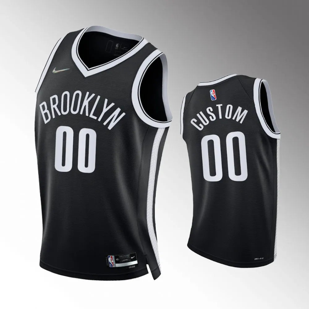 Nets Black Custom Jersey nike