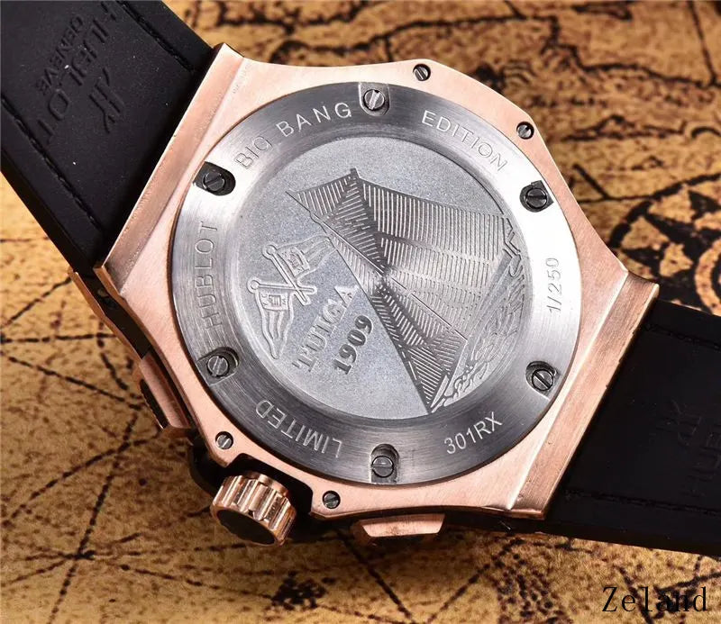 Hublot Blue Dial Rose Gold - Hình 2