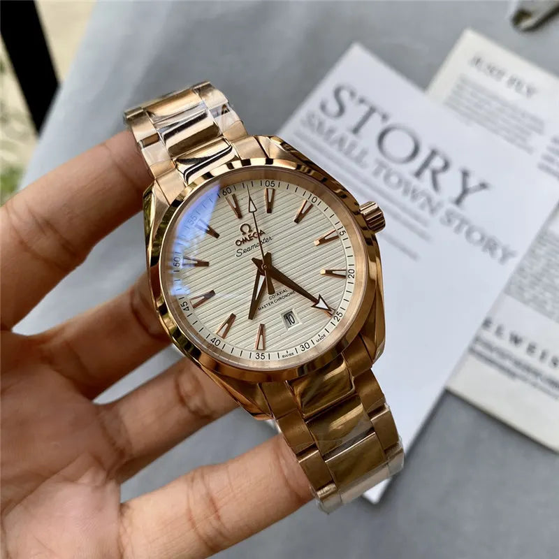 seamaster silver Omega Rose Gold Watch