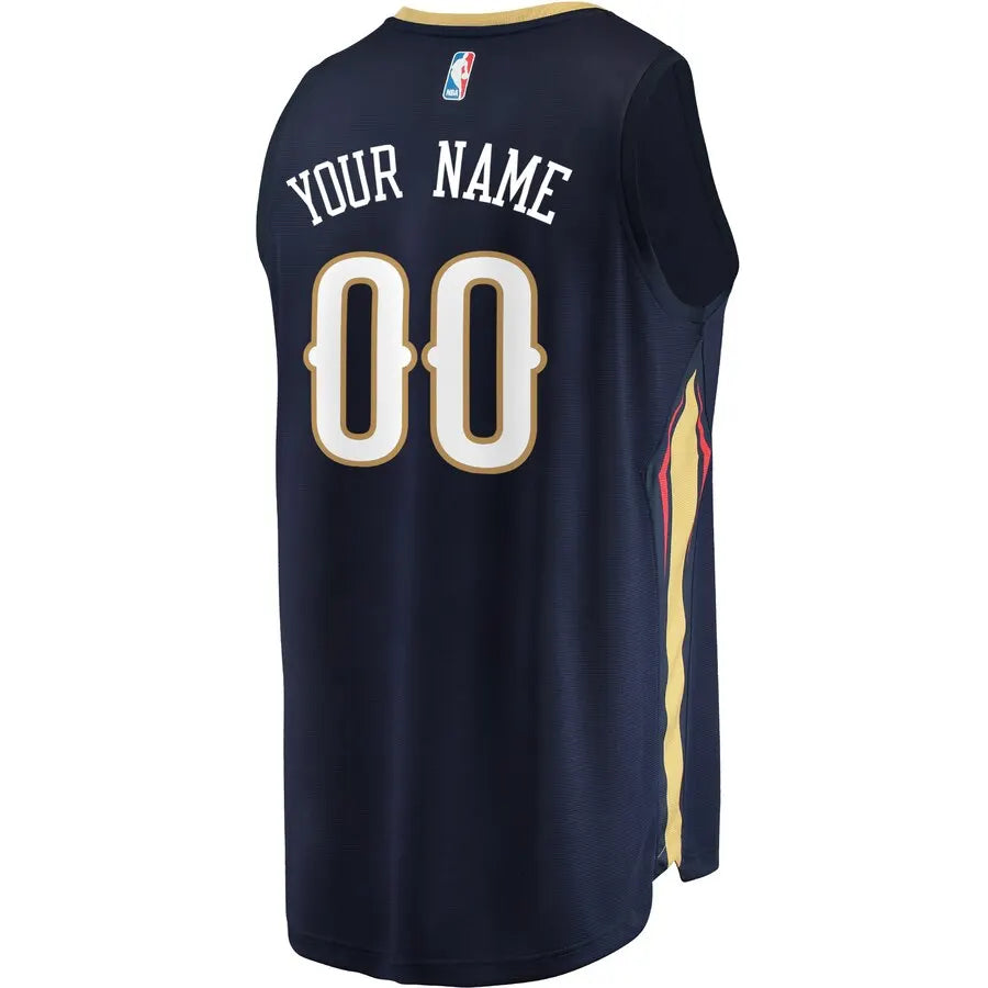 Pelicans Navy Custom Jersey fanatics - Hình 3