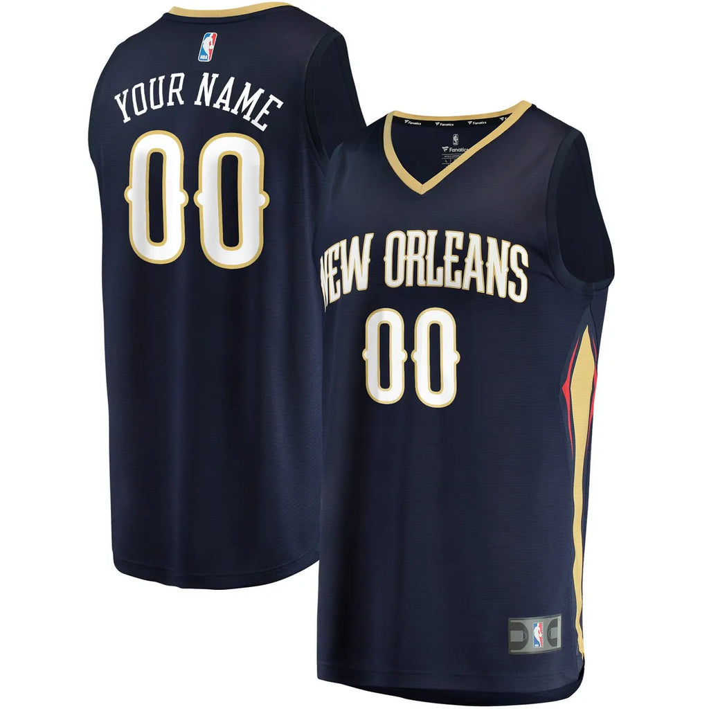 fanatics Pelicans Navy Jersey Custom - Hình 2