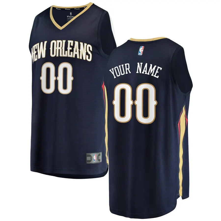 Pelicans Navy Custom Jersey fanatics
