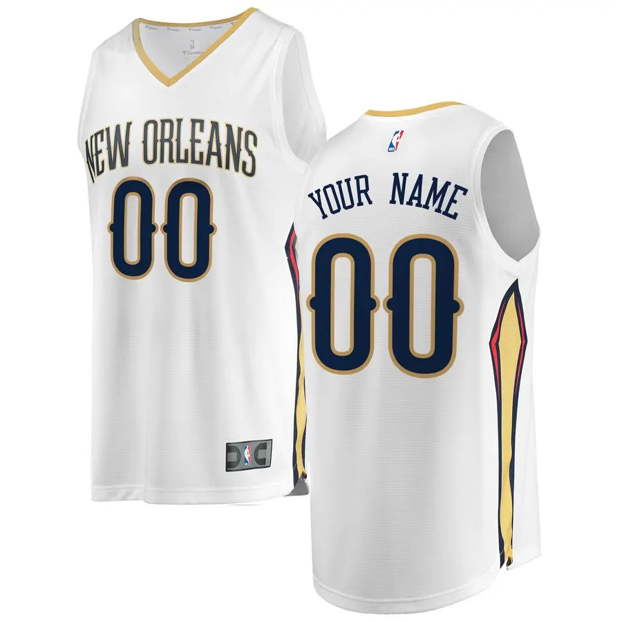 fanatics Pelicans White Custom Jersey