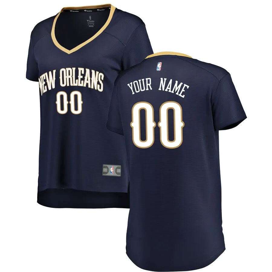 Pelicans Navy Custom Jersey Women