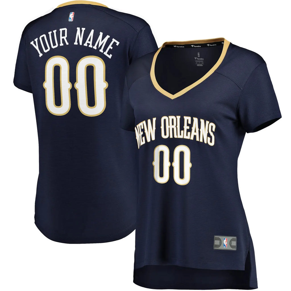 fanatics Pelicans Women's Navy Jersey - Hình 2