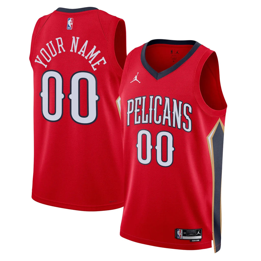 custom Jordan Pelicans Red Jersey