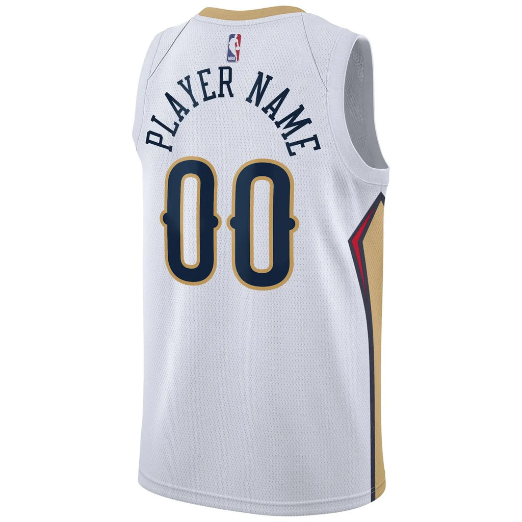 nike association Pelicans White Custom Jersey - Hình 4