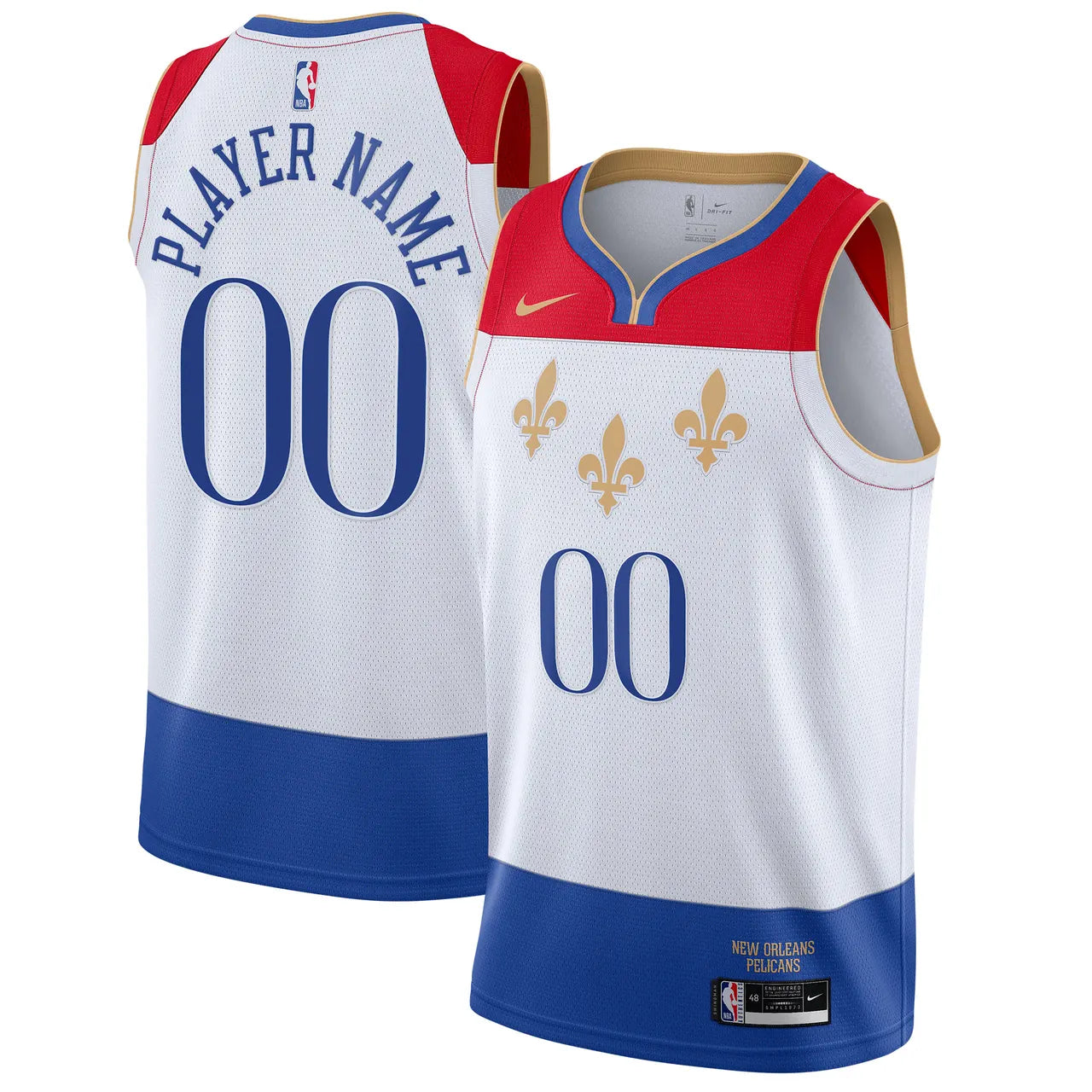custom Nike Pelicans White Jersey