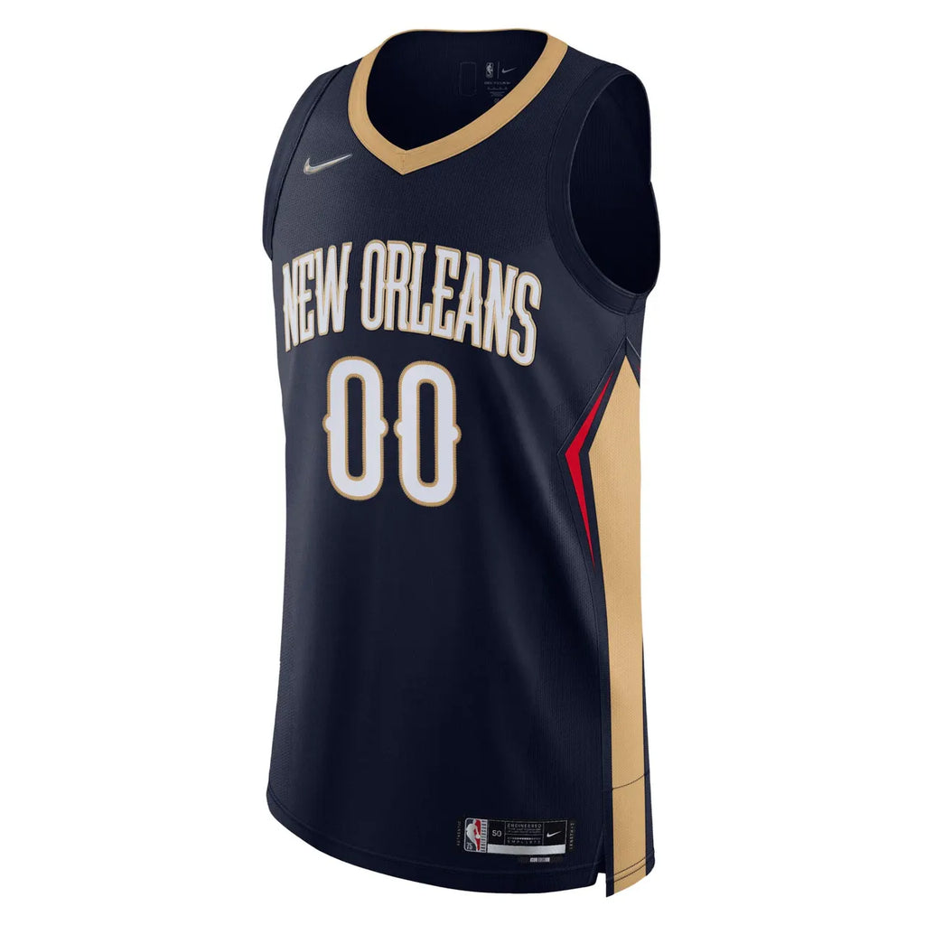 nike icon Pelicans Navy Custom Jersey - Hình 3