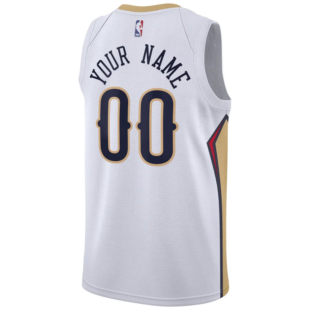 nike Pelicans White Custom Jersey - Hình 3