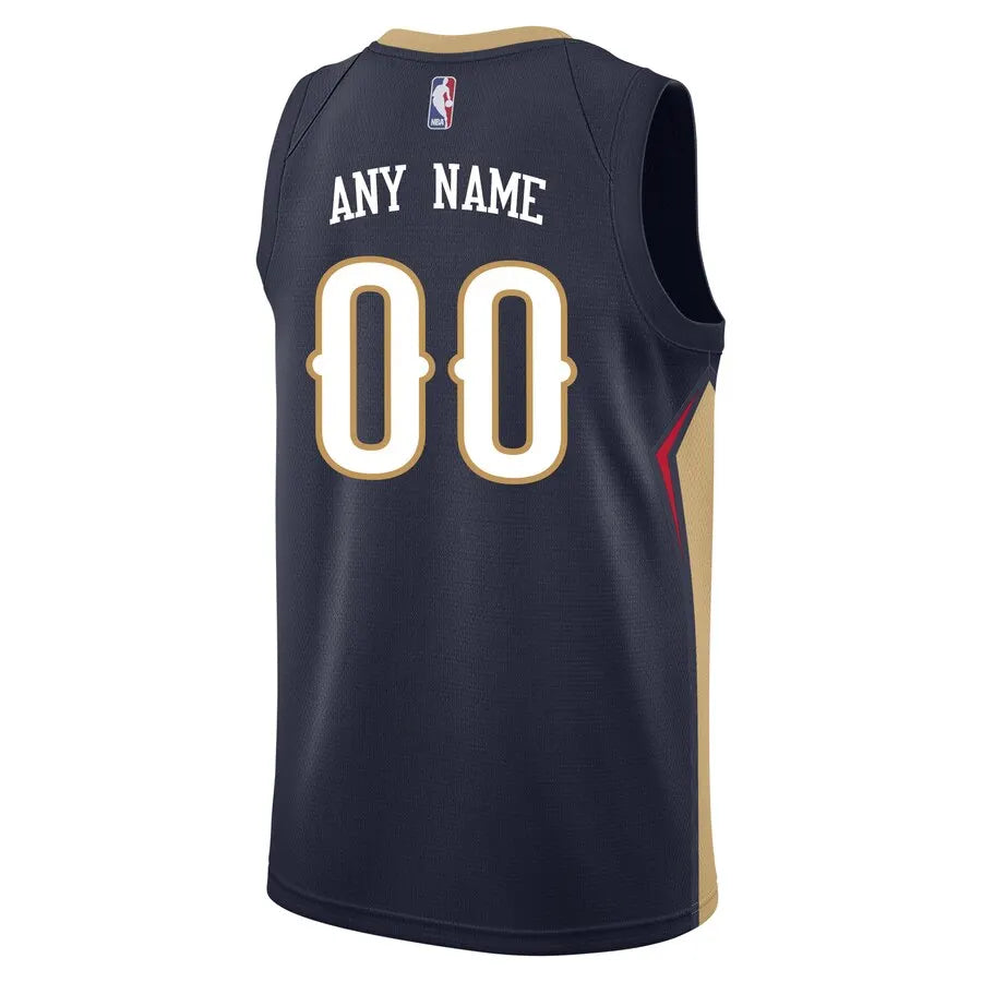 nike Pelicans Navy Custom Jersey - Hình 3