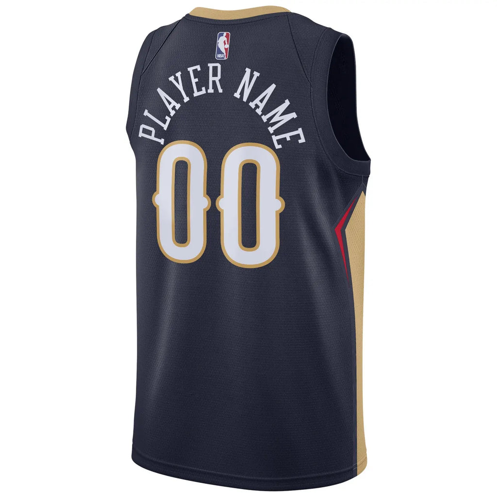 nike Pelicans Navy Custom Jersey - Hình 4