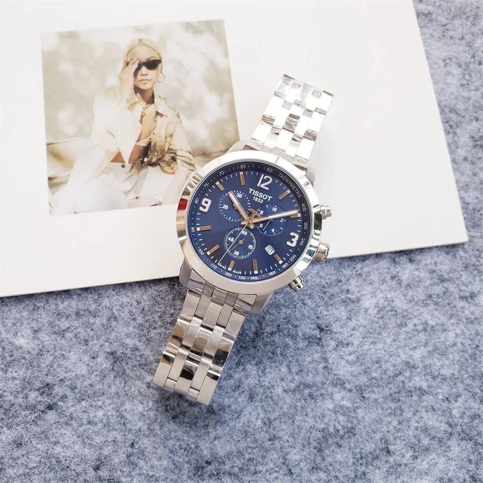 Tissot Blue Dial Chronograph - Hình 5