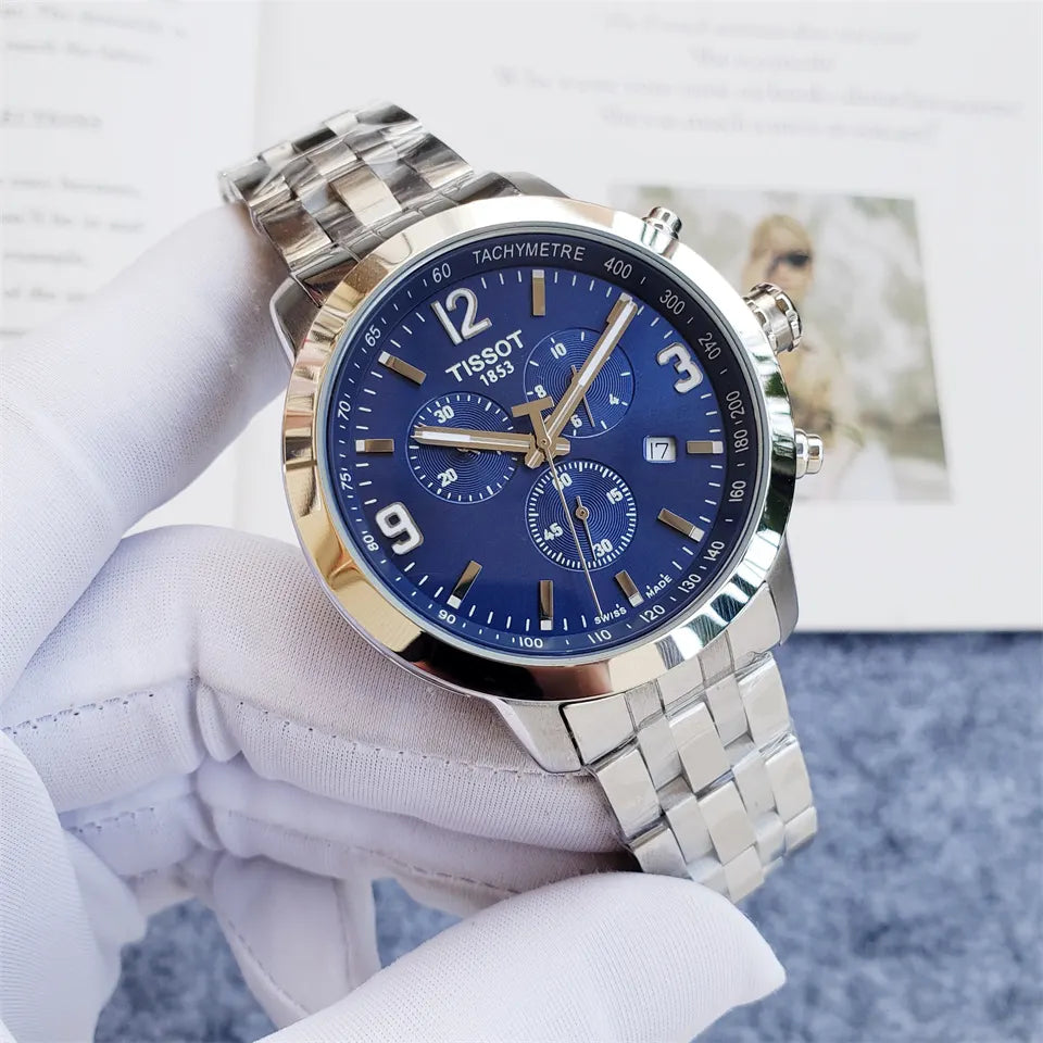 Tissot Blue Dial Chronograph - Hình 3