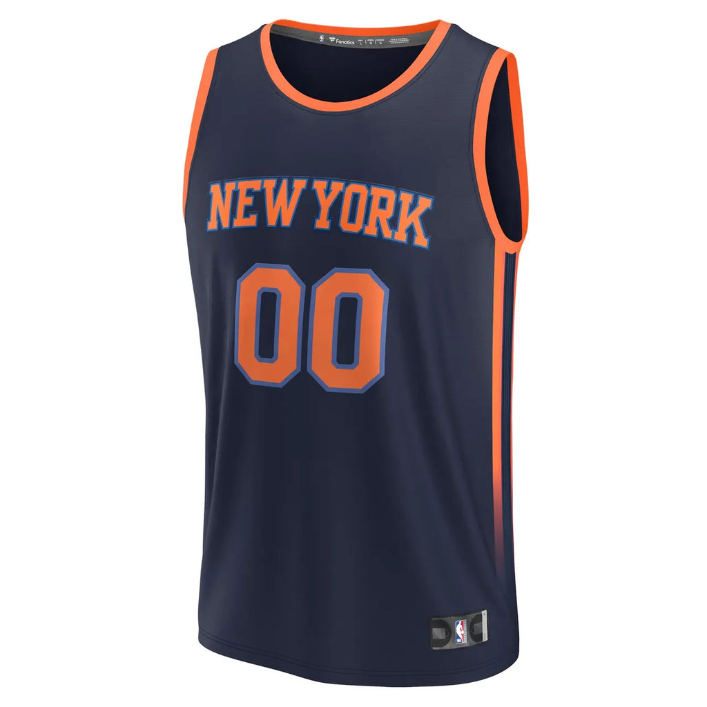 Knicks Navy Custom Jersey fanatics - Hình 3