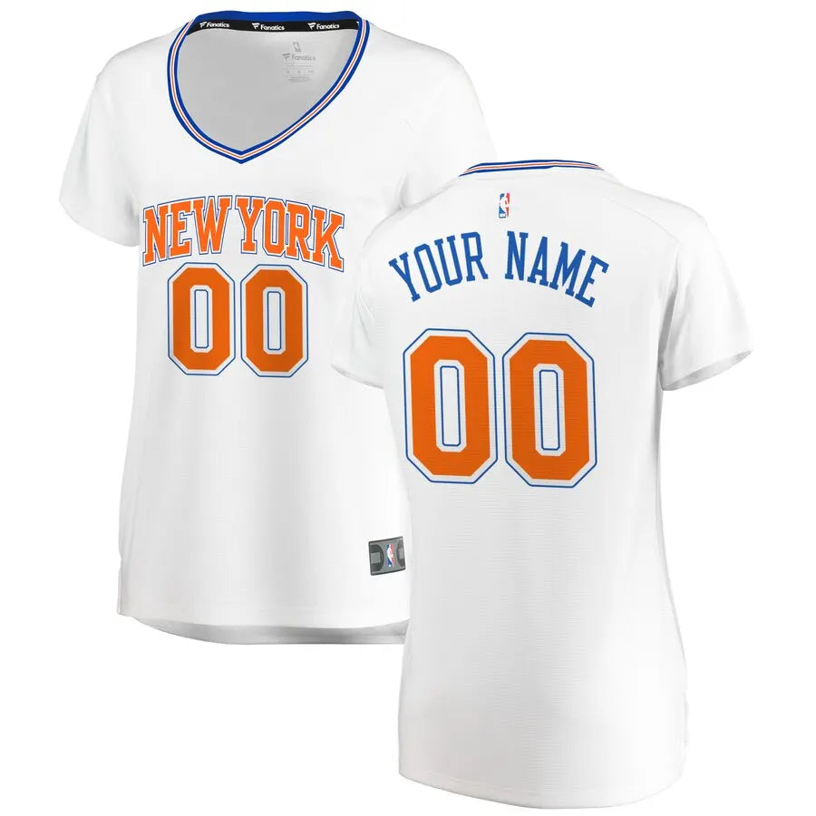 fanatics Knicks White Custom Jersey