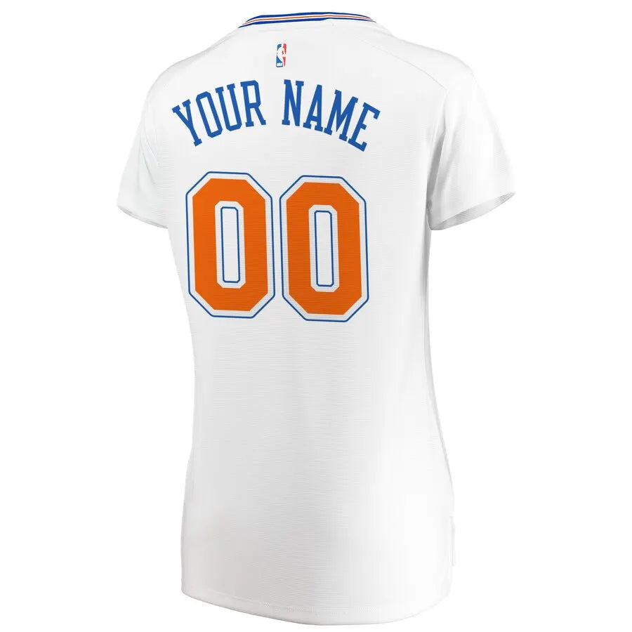fanatics Knicks White Custom Jersey - Hình 3