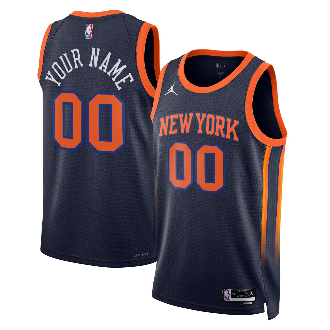 Knicks Navy Custom Jersey nike - Hình 2