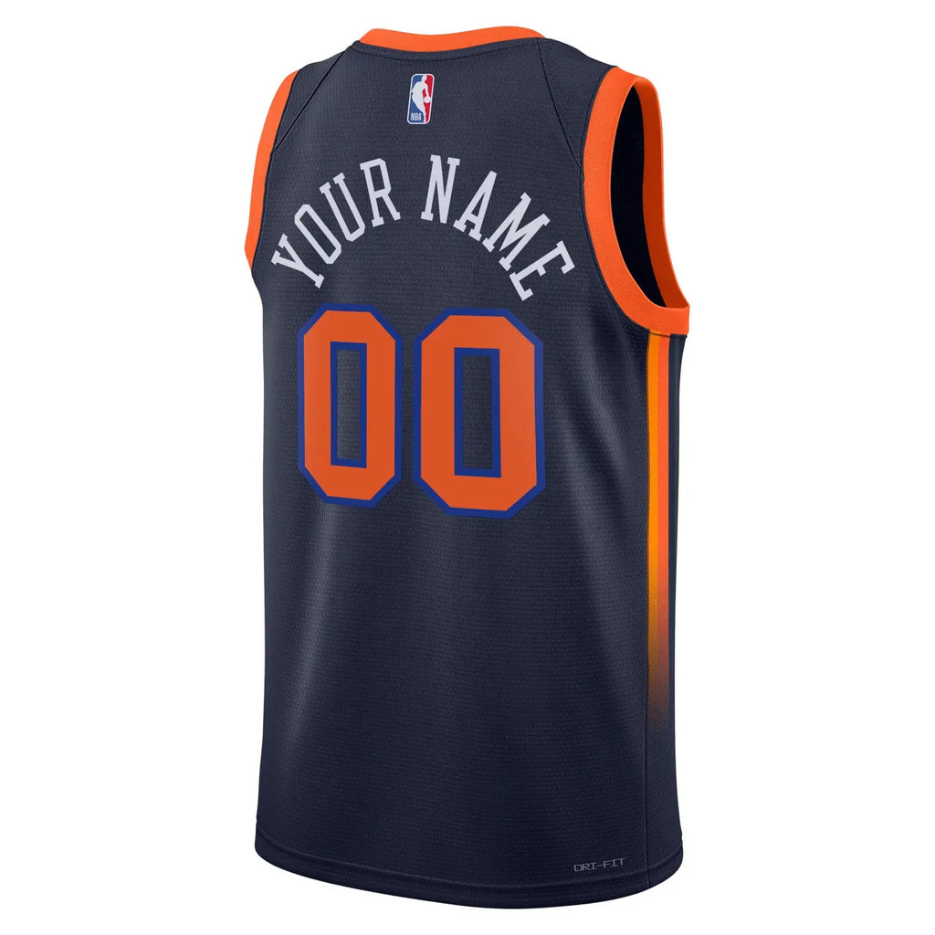Knicks Navy Custom Jersey nike - Hình 4